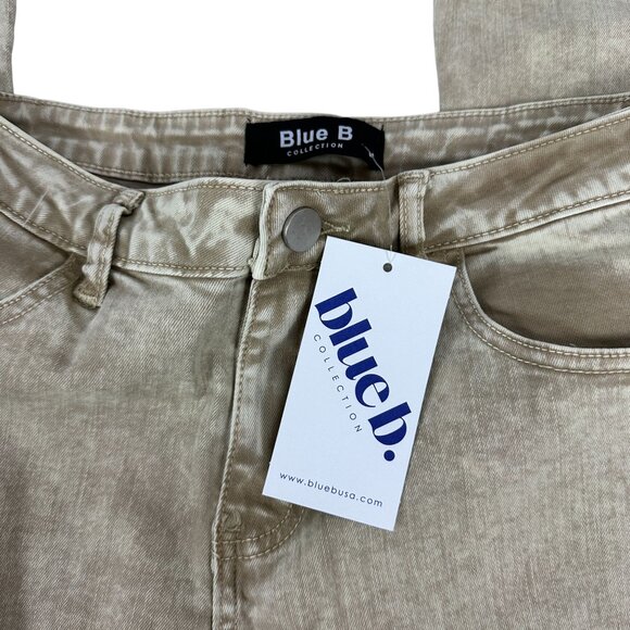 Blue B Collection Vintage-Inspired Flared Denim Pants - Size Medium Tan - Picture 3 of 7